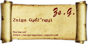 Zsiga Gyöngyi névjegykártya