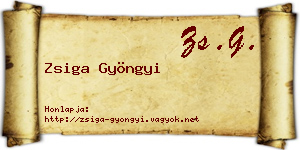 Zsiga Gyöngyi névjegykártya